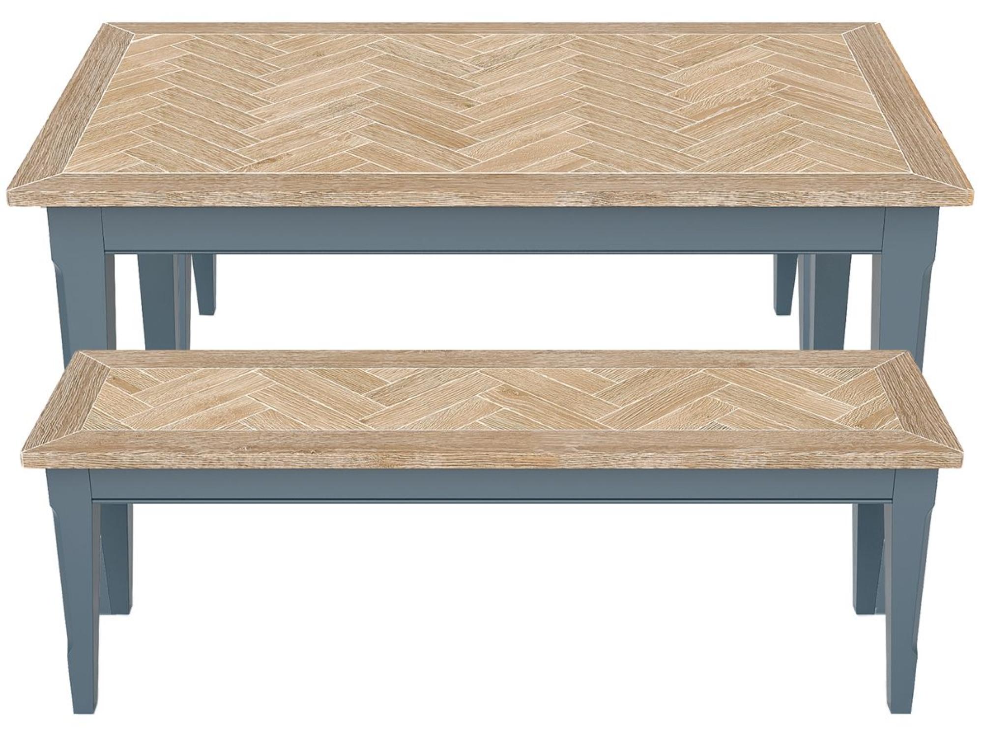 Product photograph of Signature 140cm Blue Dining Table from Choice Furniture Superstore.